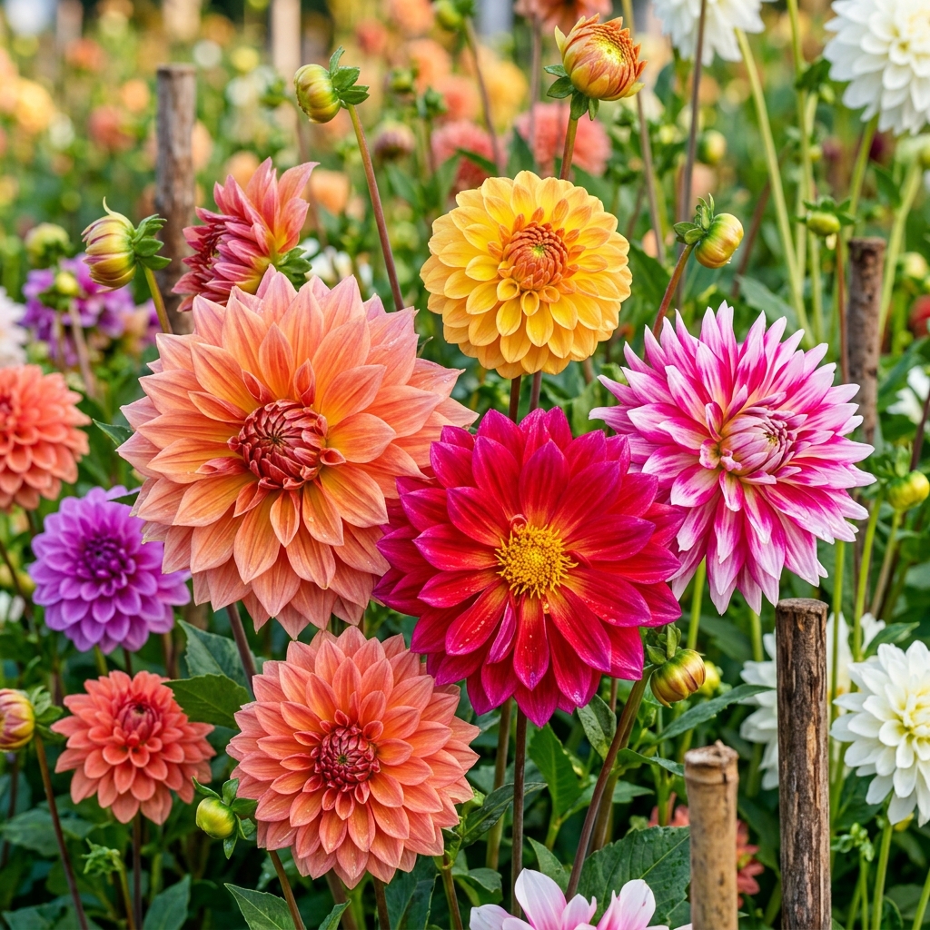 Vielfältige Dahlien