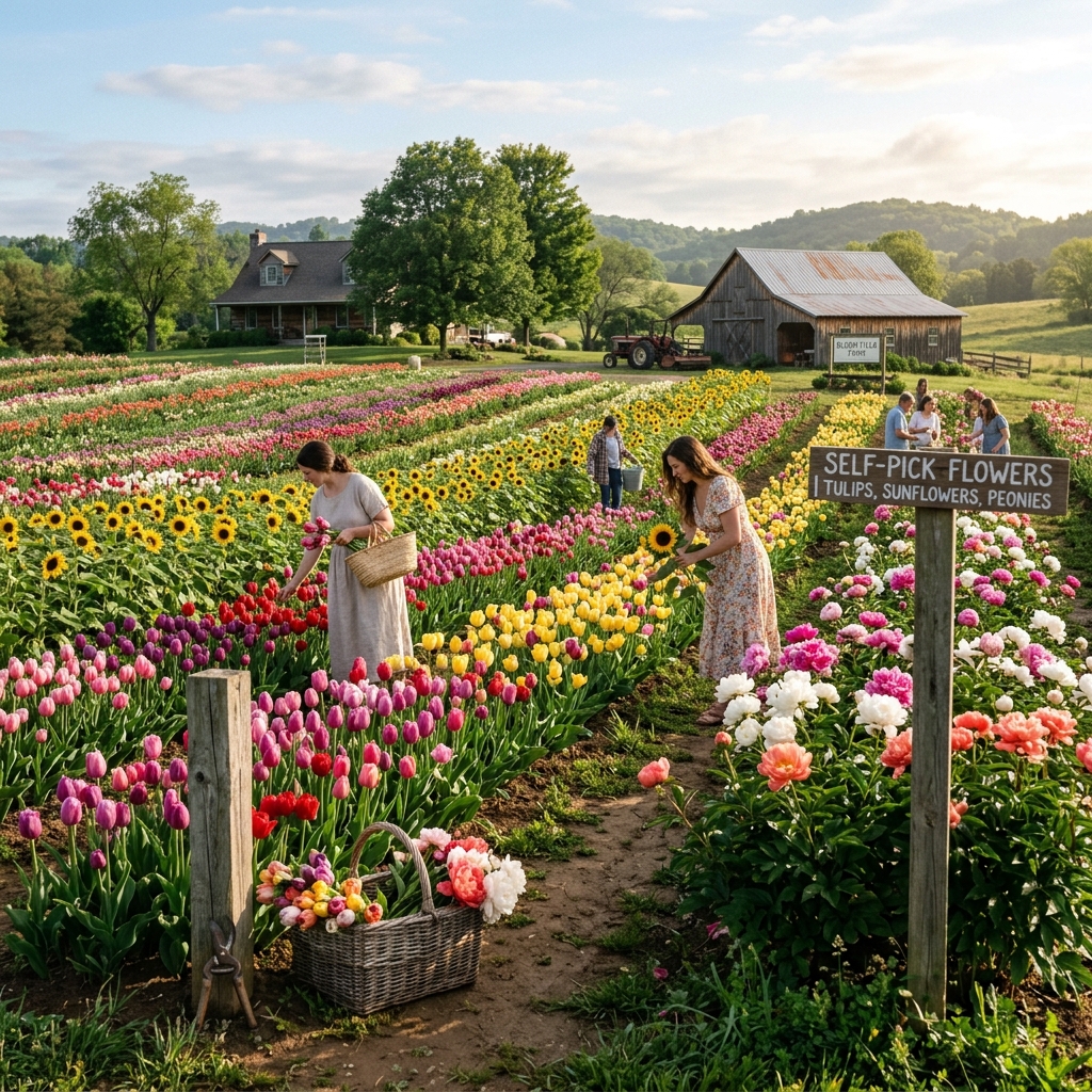 Schnittblumen im Beerengarten